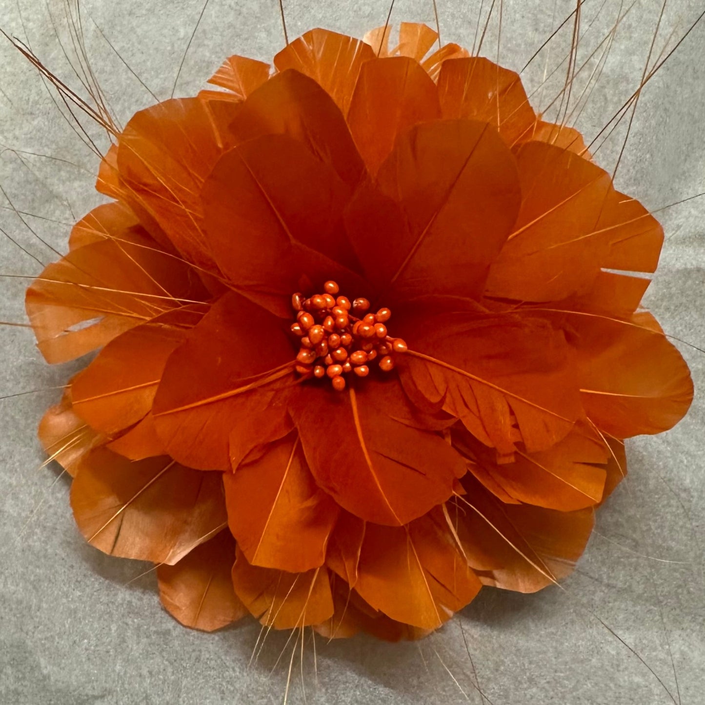 Feather Flower with Peacock Fringes (EF1097) tumeric