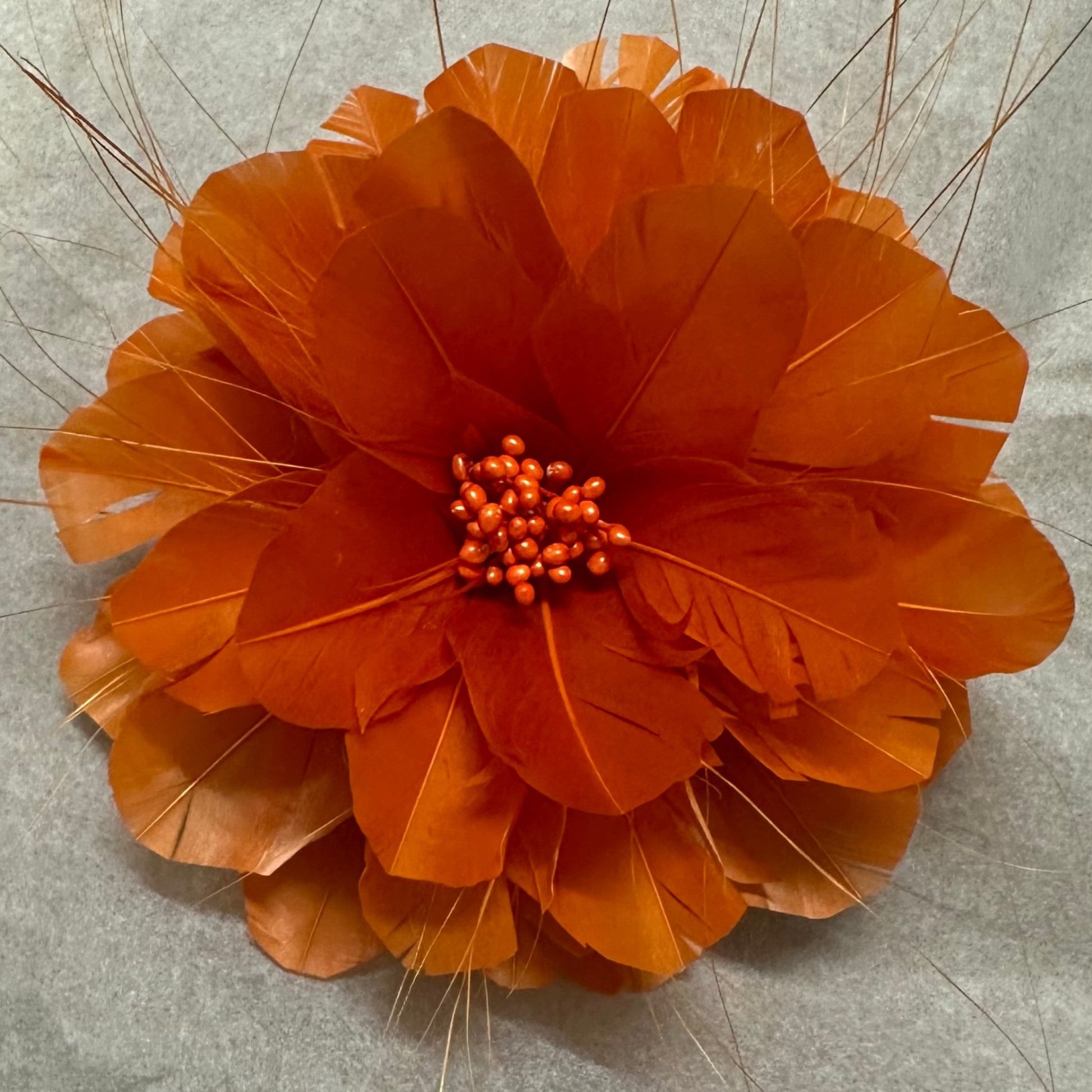 Feather Flower with Peacock Fringes (EF1097) tumeric