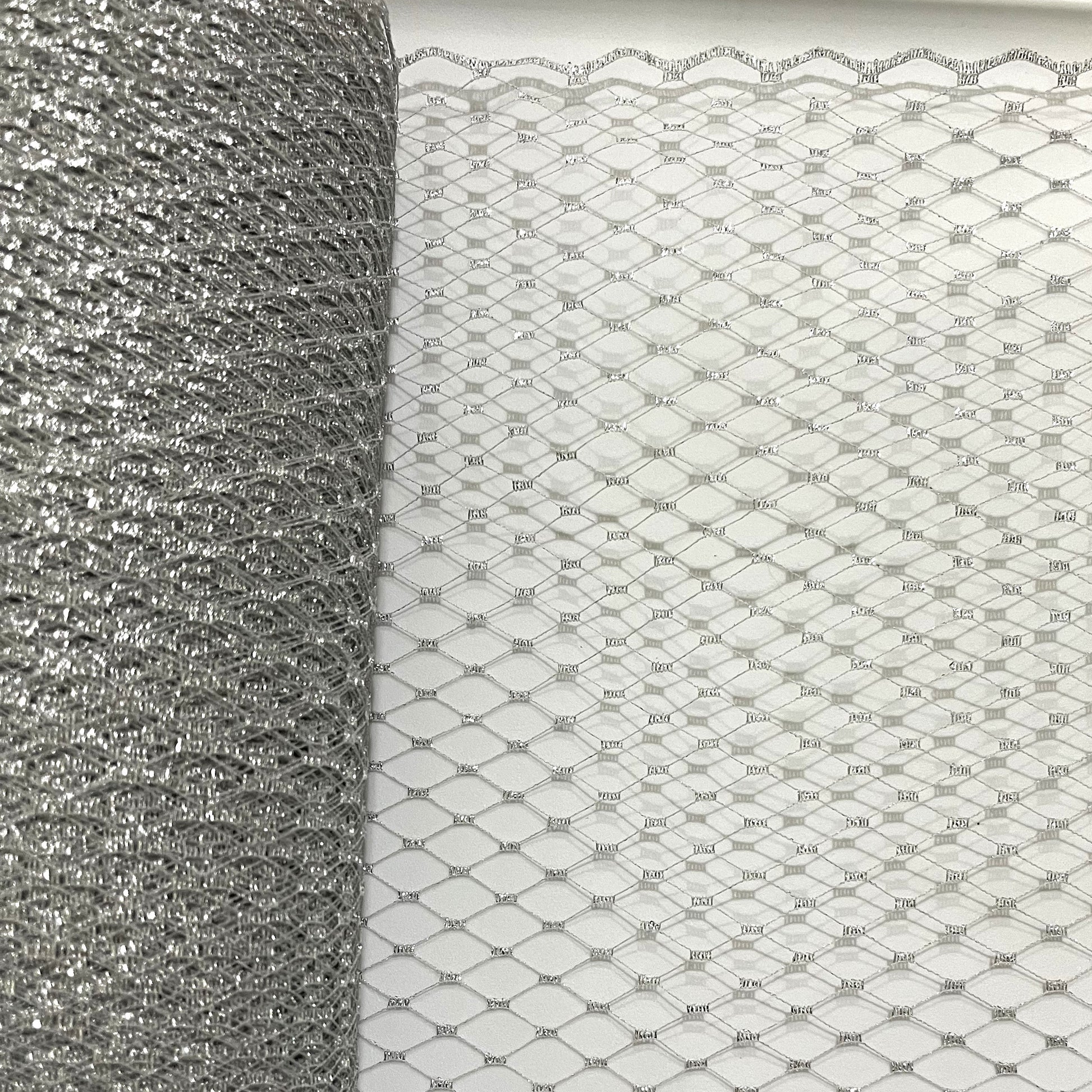 9" Metallic Silver Veiling