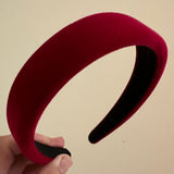 dark red velvet slightly padded headbands 