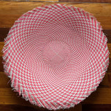 watermelon / ivory checkerboard 20" buntal mat