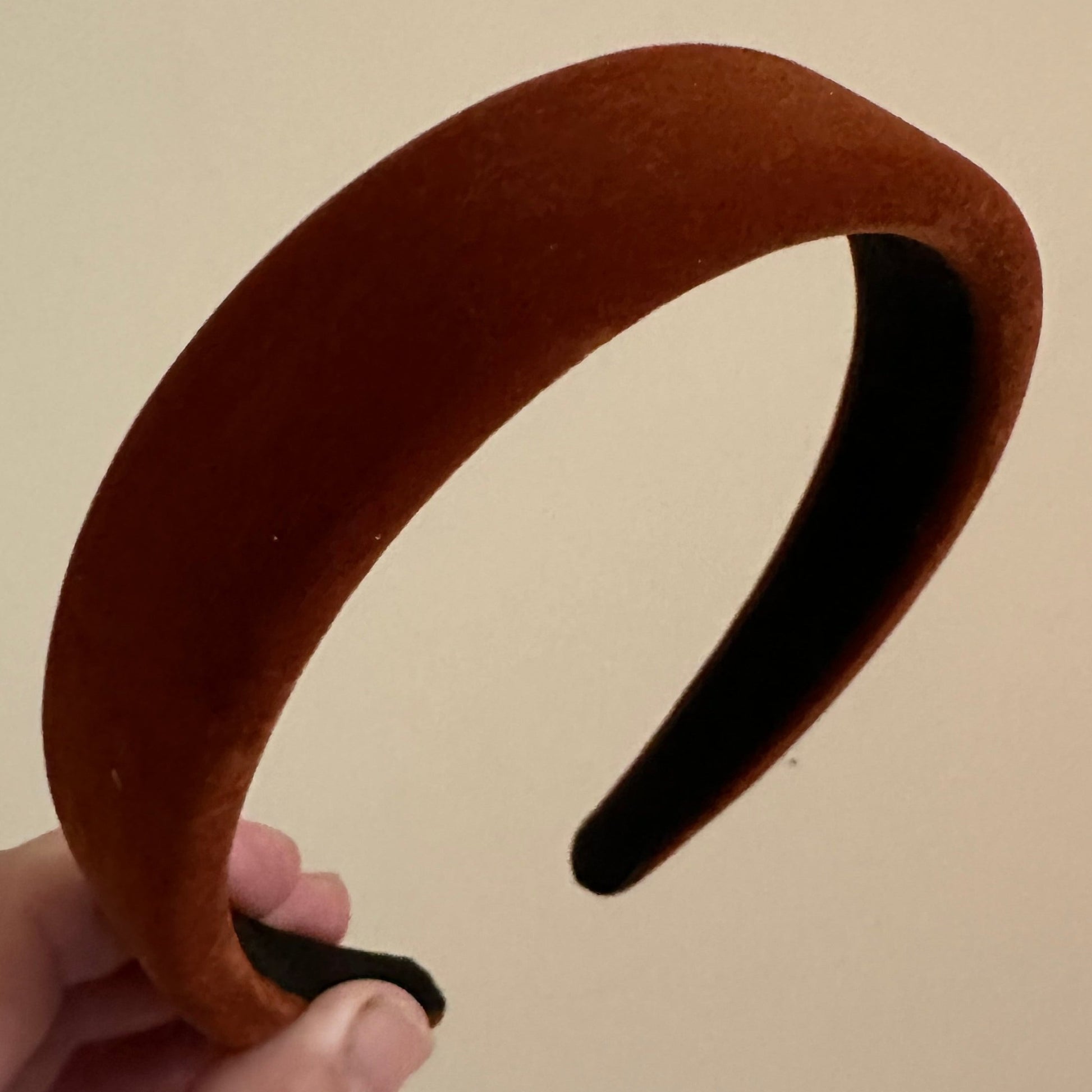 coffee velvet slightly padded headbands 