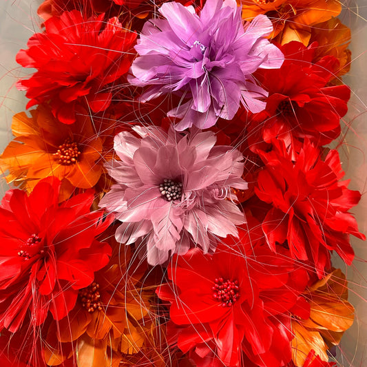 feather flower with peacock fringes combo