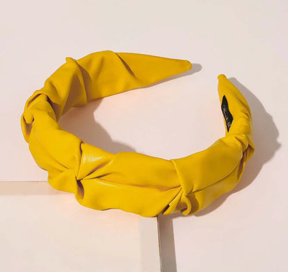 Faux Leather Ruched Headbands - AU