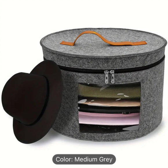 expandable hat boxes medium grey