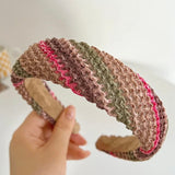 waffle weave crin fabric headbands  dusty pinks and olive green