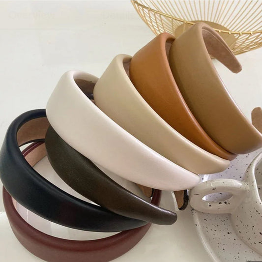Faux Leather Slightly Padded Headbands  combo