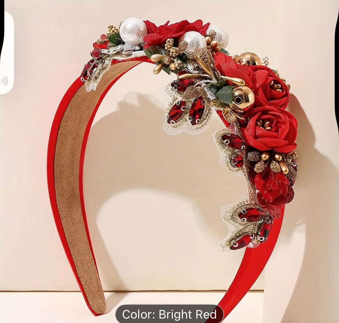 Embellished Flower Centre Satin Headbands - AU