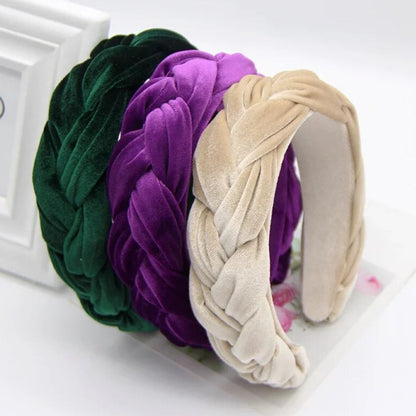 luxury velvet braid padded headbands combo
