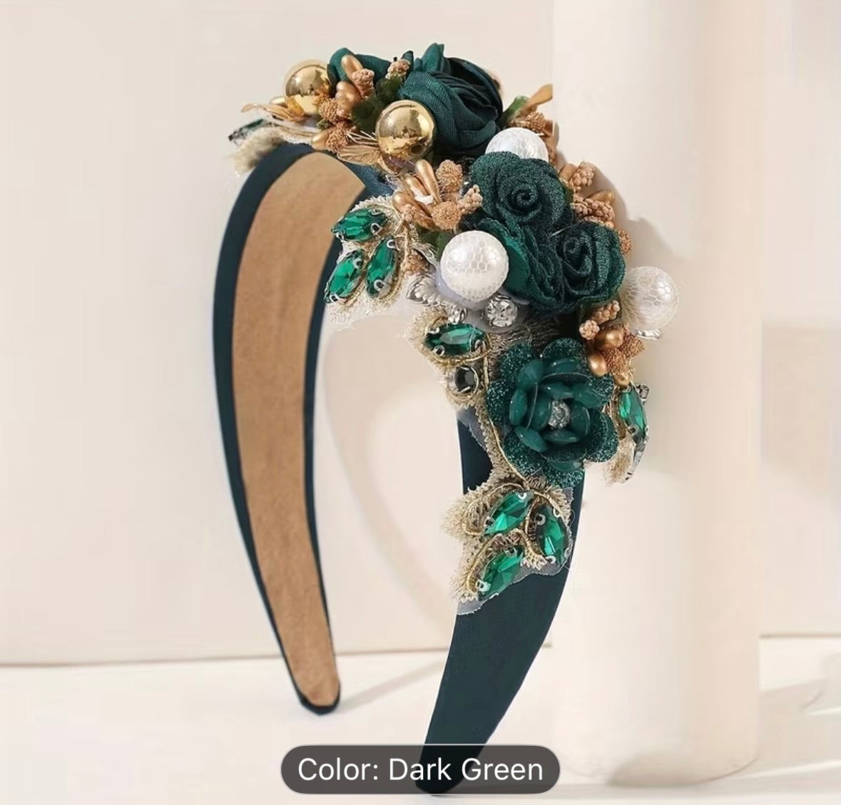 Embellished Flower Centre Satin Headbands - AU