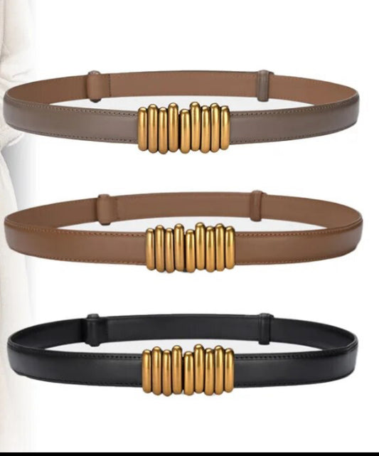 Hat Band - Luxury Split Leather Adjustable with Bronze Double Buckle - AU