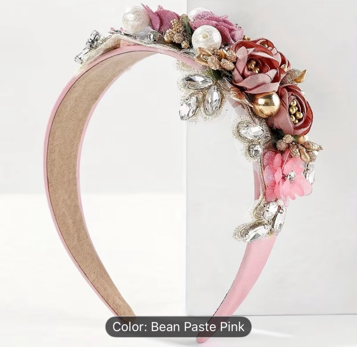 Embellished Flower Centre Satin Headbands - AU