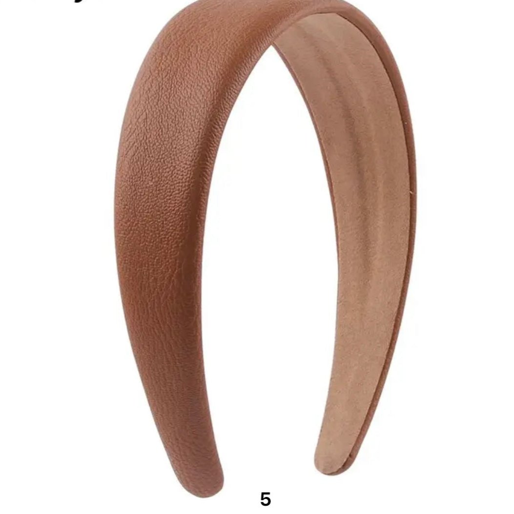 faux textured leather headbands  caramel