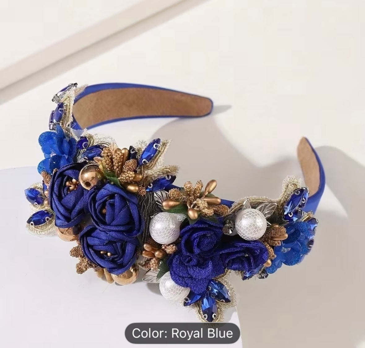 Embellished Flower Centre Satin Headbands - AU