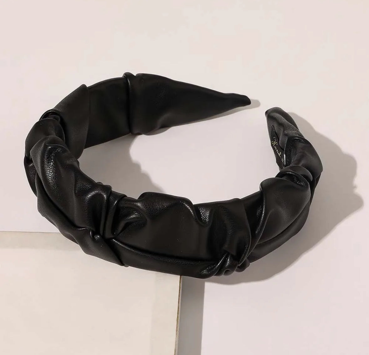Faux Leather Ruched Headbands - AU
