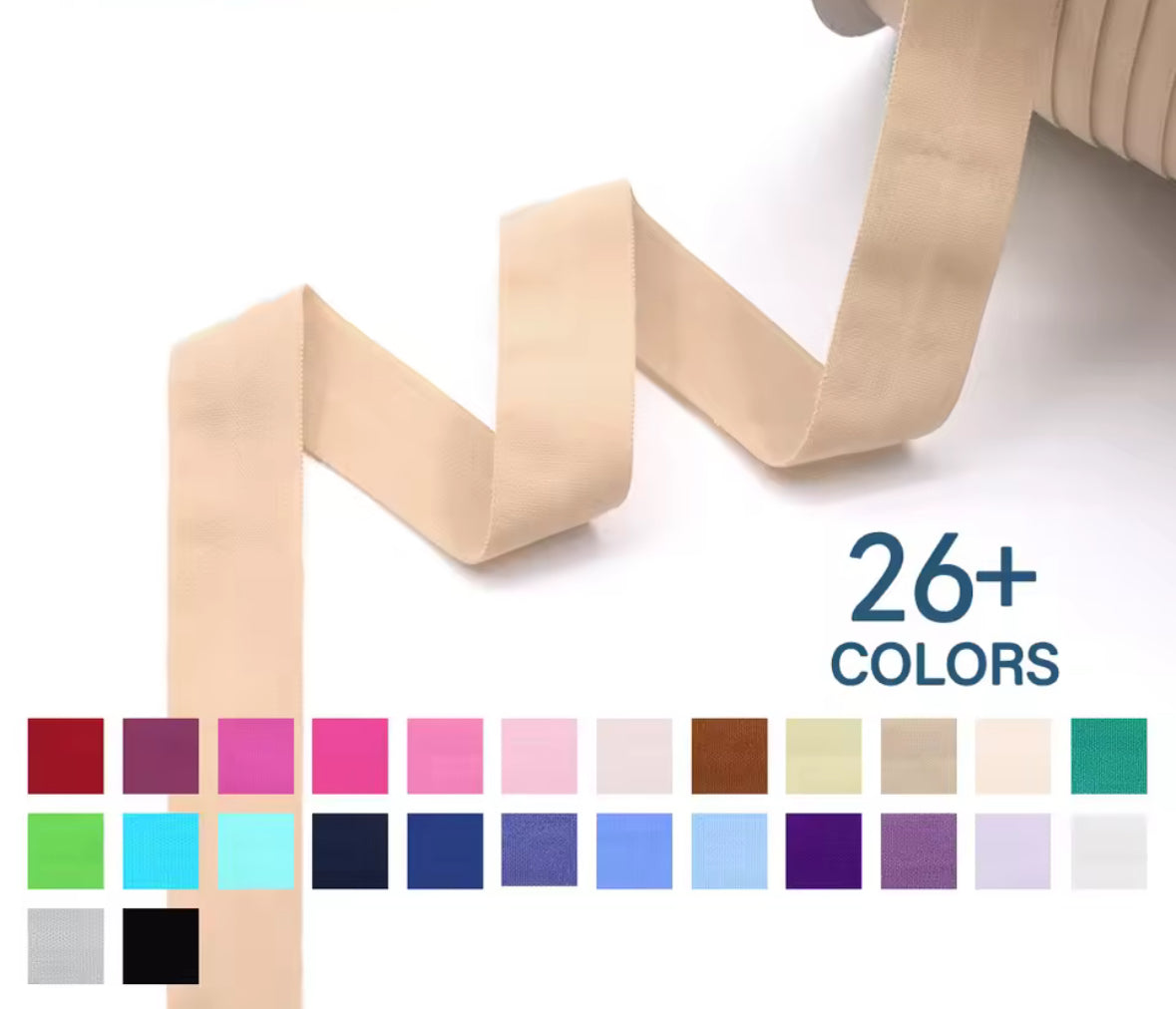 Fold Over - (7/8" / 20mm spandex matte  Binding Elastic - AU