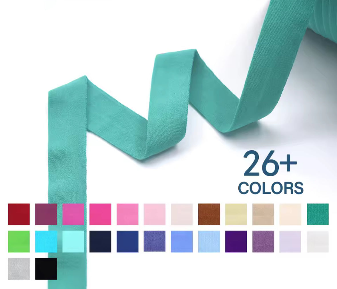 Fold Over - (7/8" / 20mm spandex matte  Binding Elastic - AU