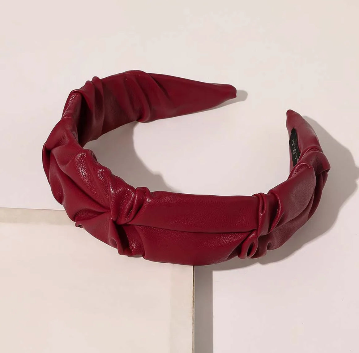 Faux Leather Ruched Headbands - AU