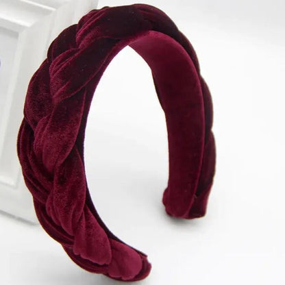 luxury velvet braid padded headbands wine