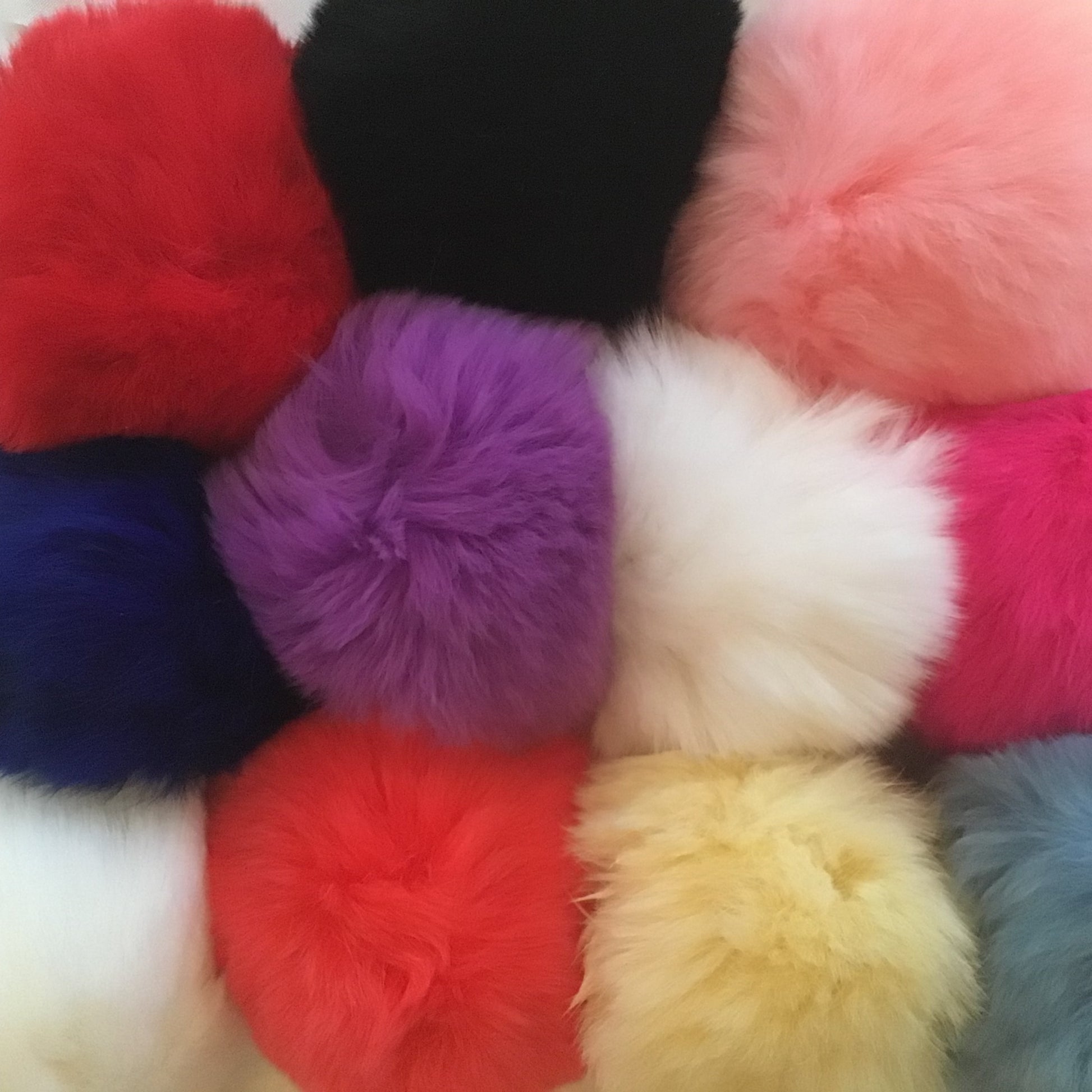 Multi-colour assortment of fur balls 