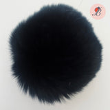 Black Fur Ball - Black Real Fur Pom Pom Ball