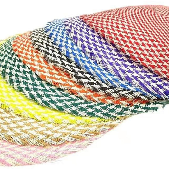 cascade of various coloured checkerboard buntal mats