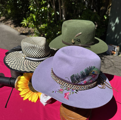Completed hats from millinery retreat