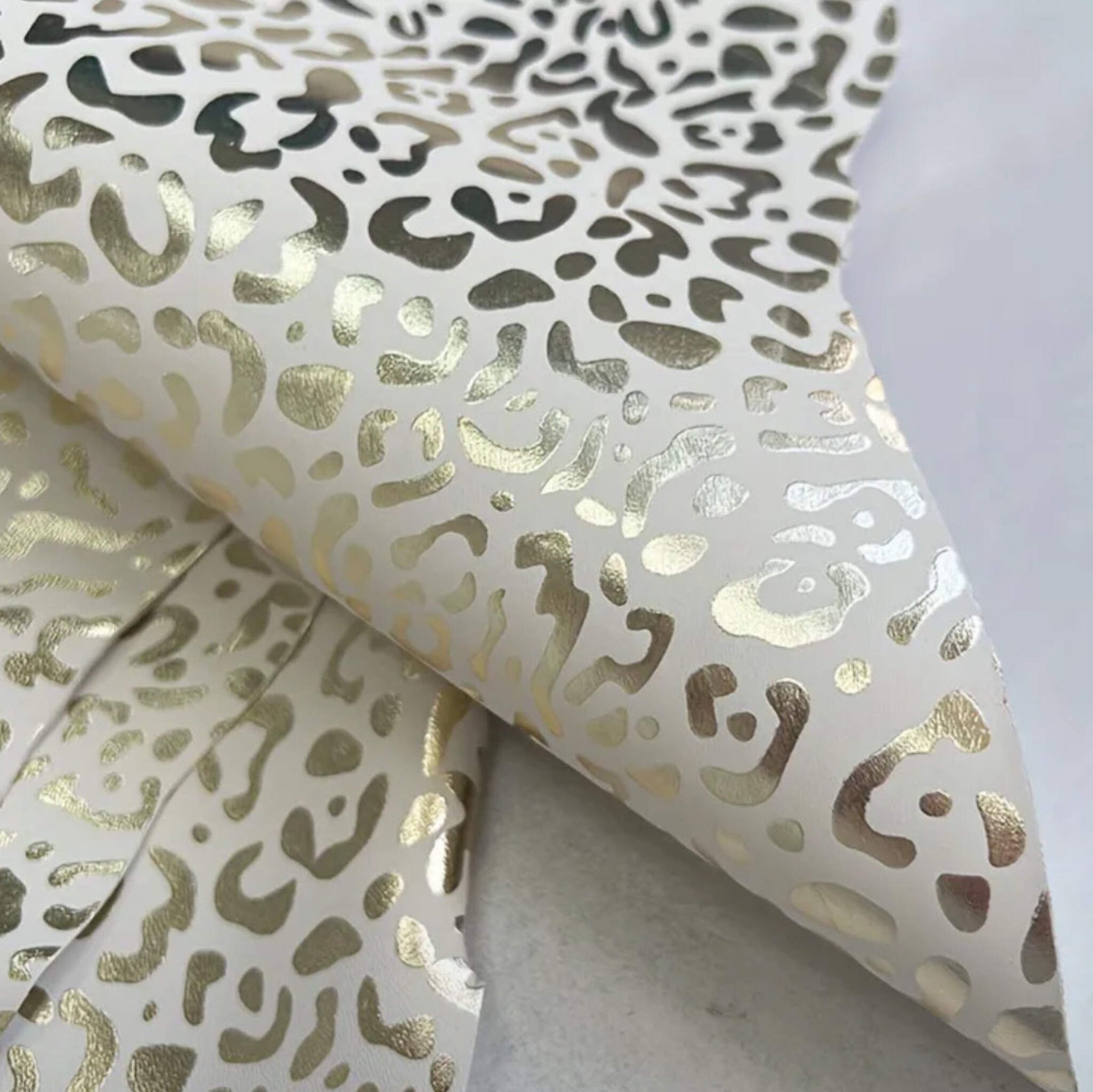 gold leopard metallic nappa lether edging