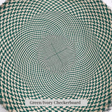 green / ivory checkerboard 20" buntal mat