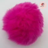 Hot Pink Fur Ball - Hot Pink Real Fur Pom Pom Ball