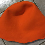orange wool felt hood - B Unique Millinery