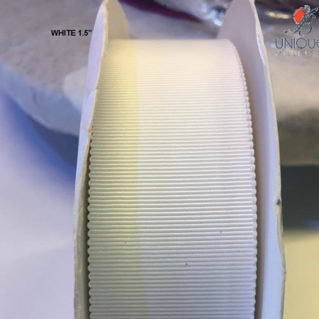 1.5 inch white petersham ribbon from BUnique Millinery Canada