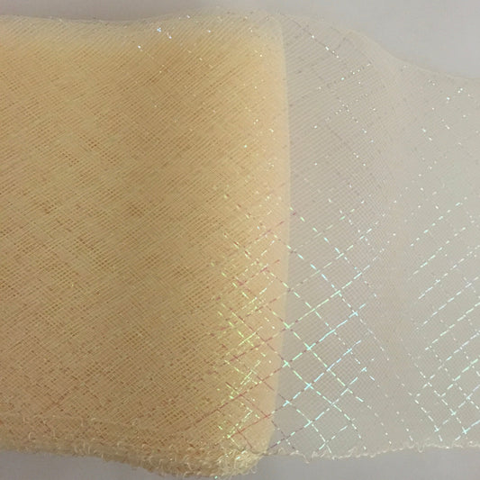 cream 6" / 16cm  Metallic Criss Cross Crinoline with Draw-String