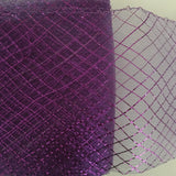 purple  6" / 16cm  Metallic Criss Cross Crinoline with Draw-String
