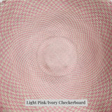 light pink and ivory checkerboard buntal mat