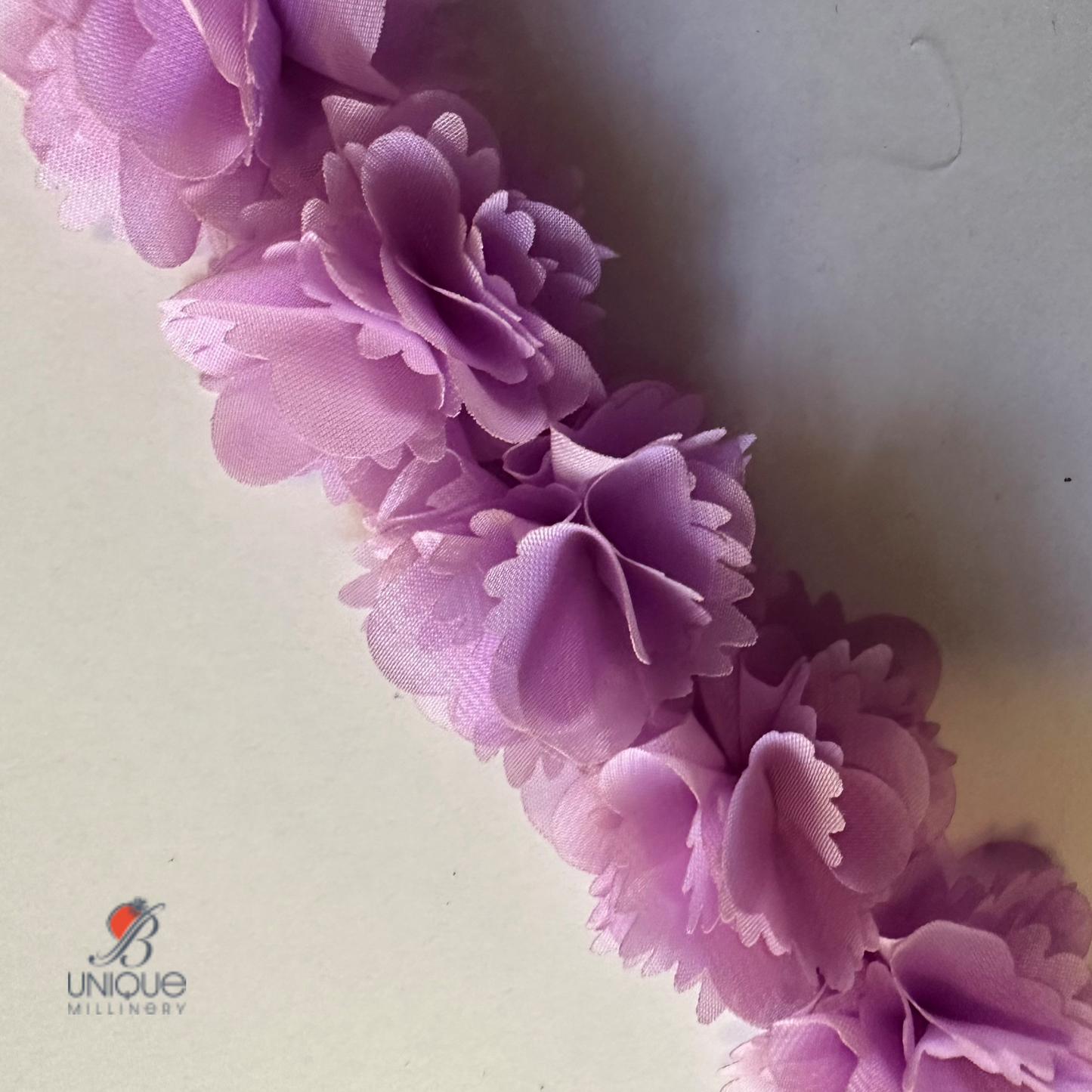 lilac 3D Ruched ribbon trims 
