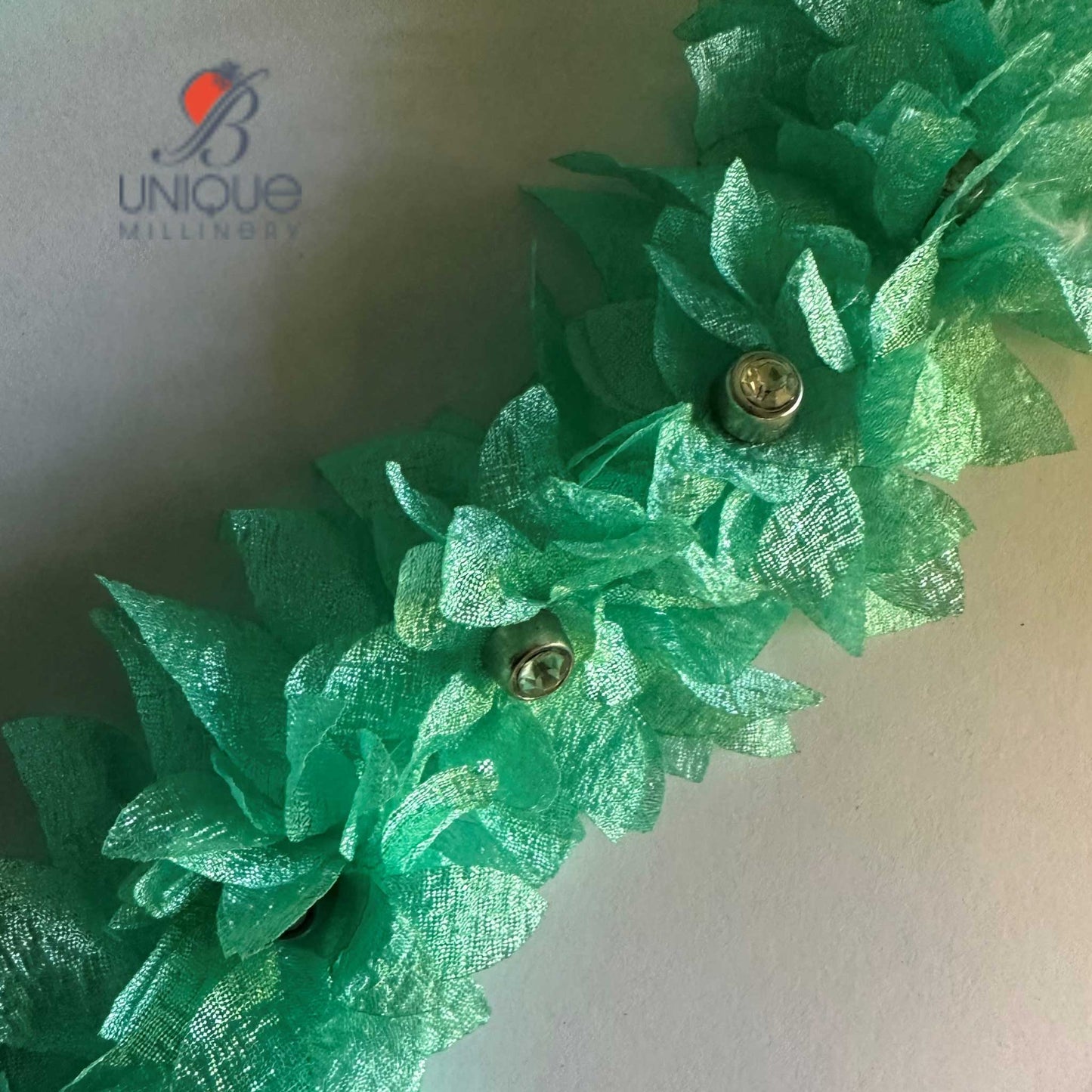 mint 3D diamond ribbon trims 