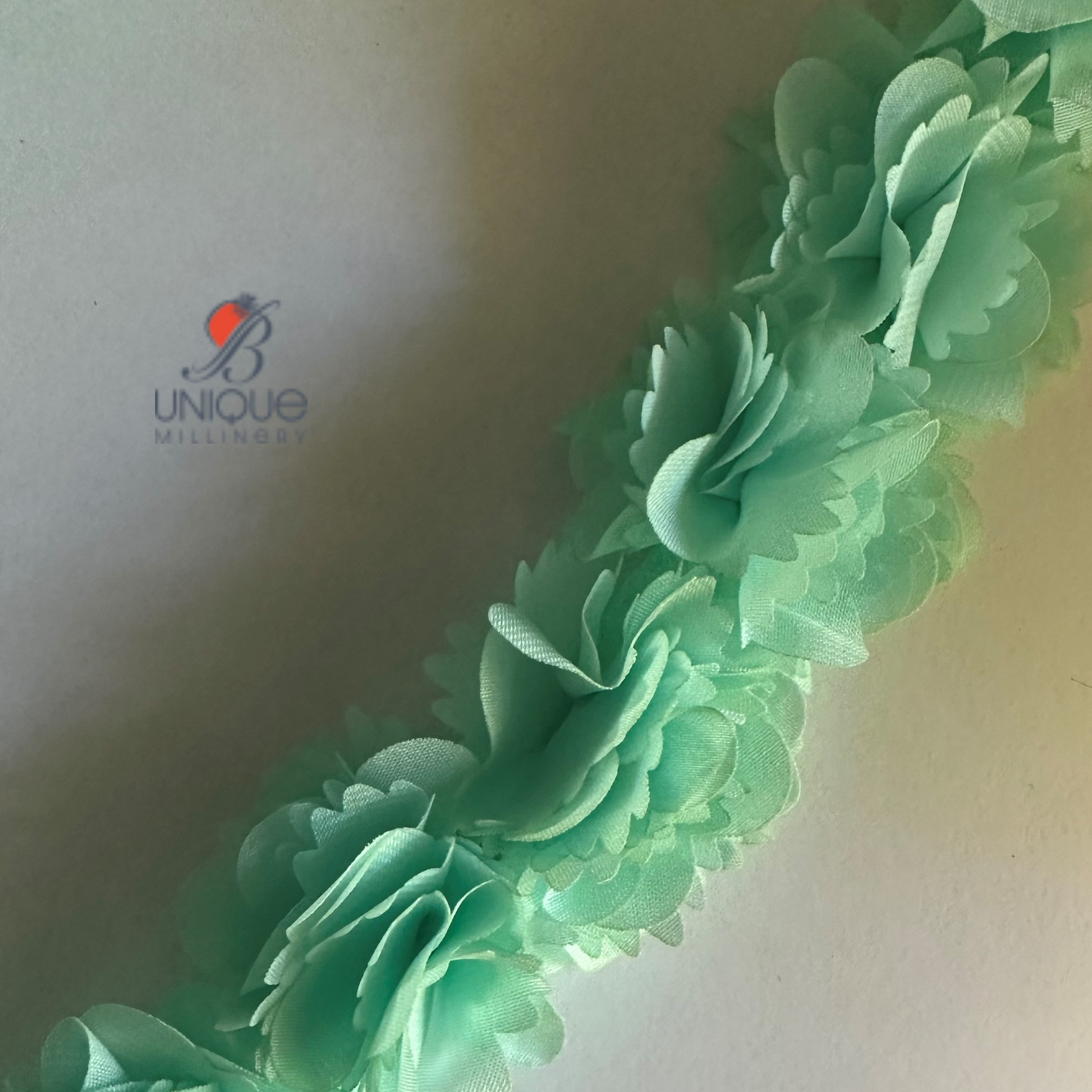 mint 3D Ruched ribbon trims 