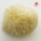 Pale Yellow Fur Ball - Pale Yellow Real Fur Pom Pom Ball