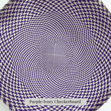 purple and ivory checkerboard buntal mat
