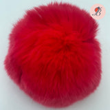 Red Fur Ball - Red Real Fur Pom Pom Ball