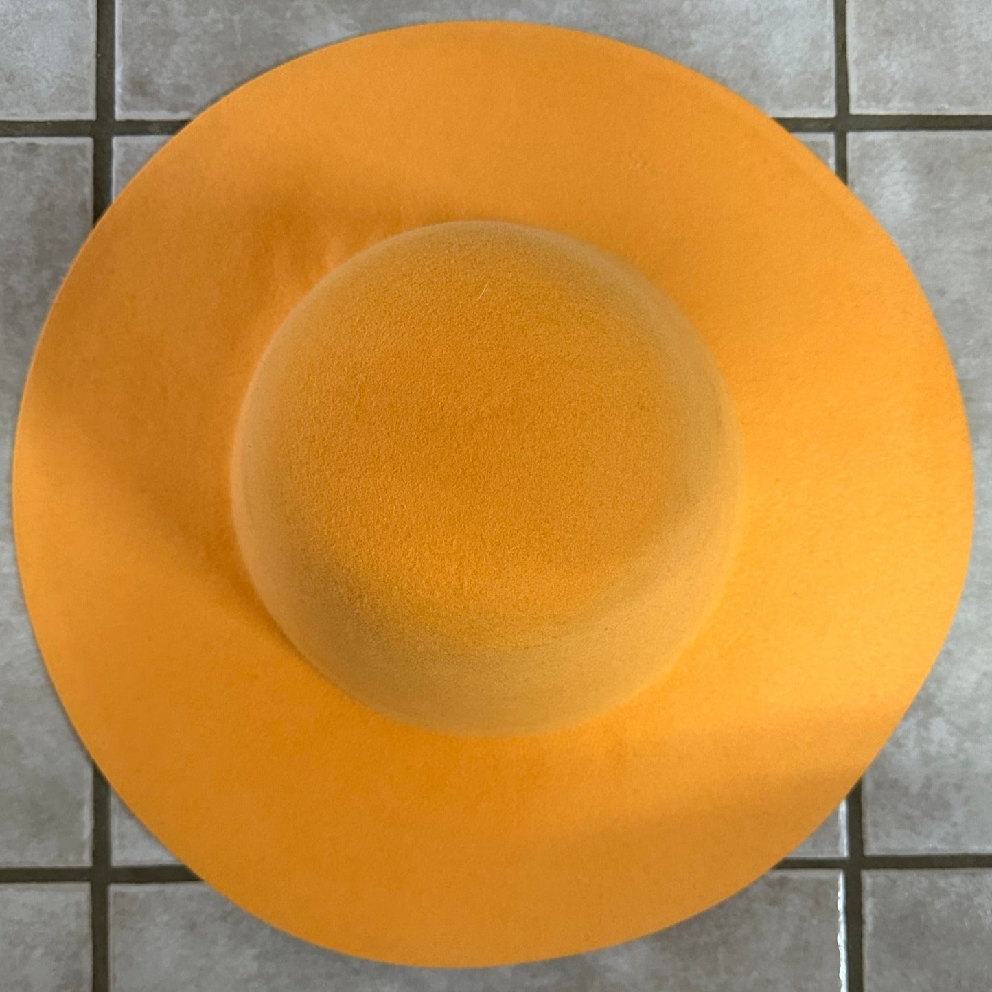 wool felt capelines pre-stiff  tumeric 