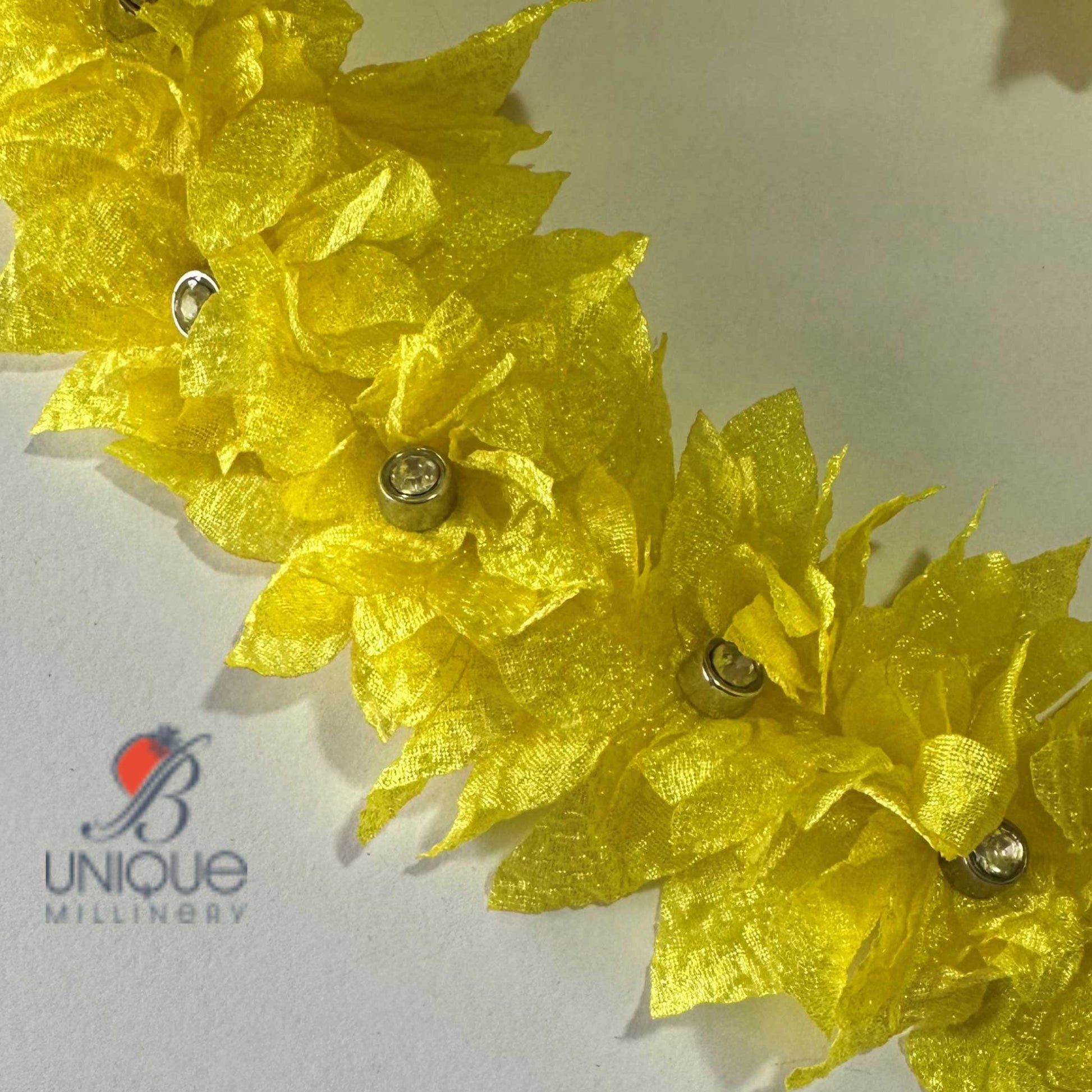 yellow 3D diamond ribbon trims 