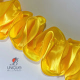 yellow 3D ruched ribbon trims 