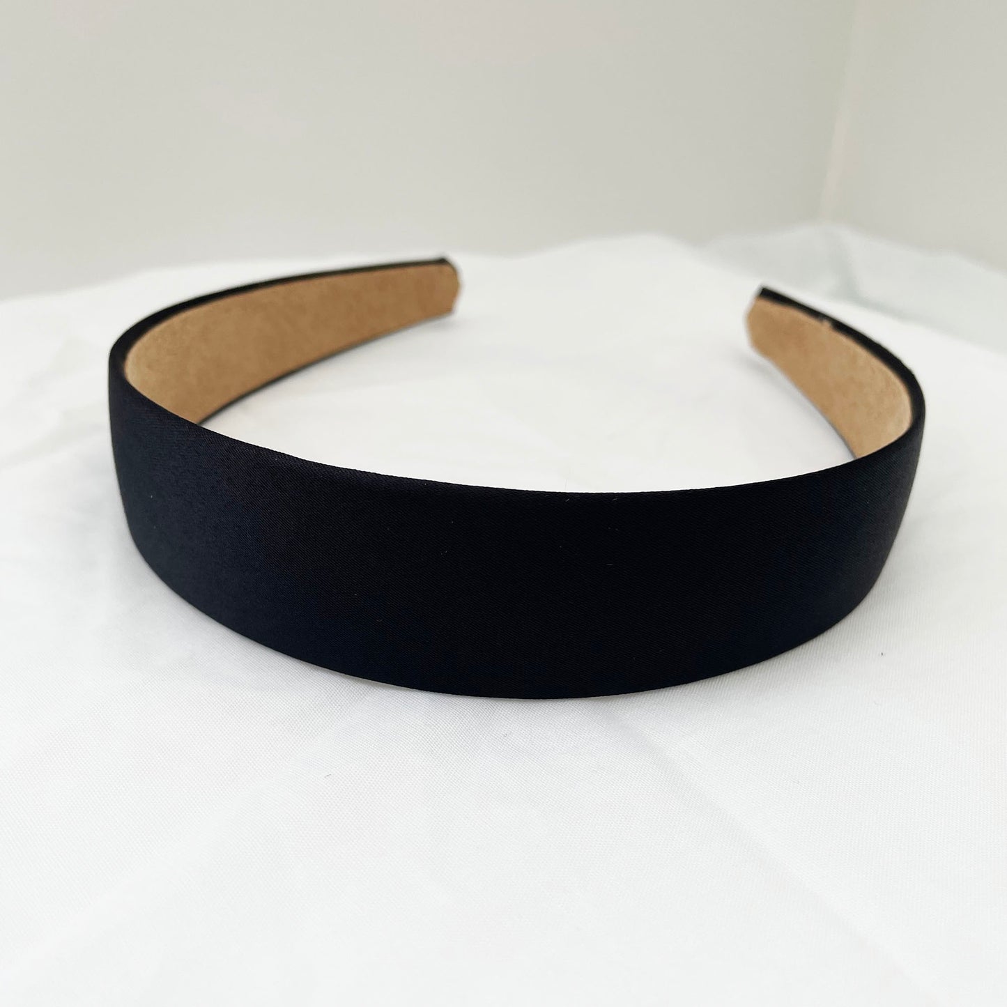 Black satin hairband 3cm