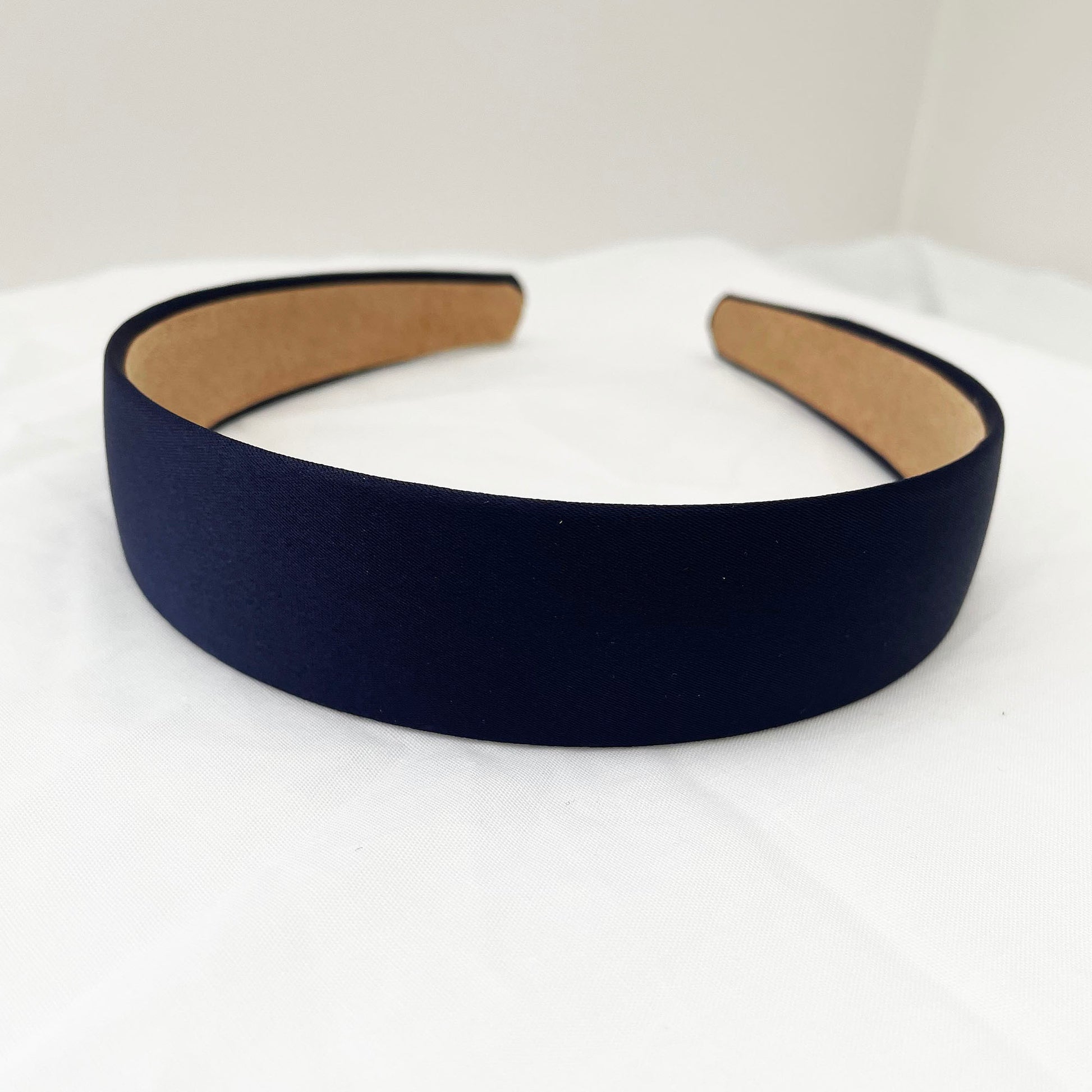 Navy Satin Hairband 3cm