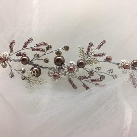Abby - Rose Gold Wedding Headpiece