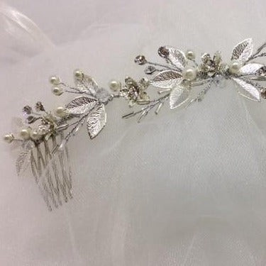 Abigail - White Small  Wedding Headpiece