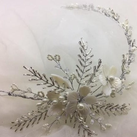Adreanna - white Wedding Headpeice