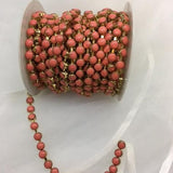 fiery coral Bead Trimming